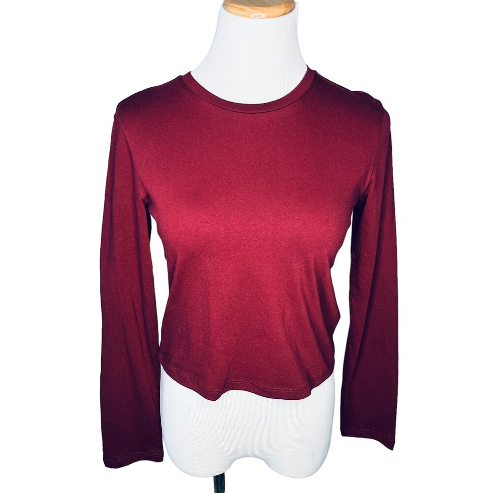 Wild Fable Shirt Red Long Sleeve Crop Top New S